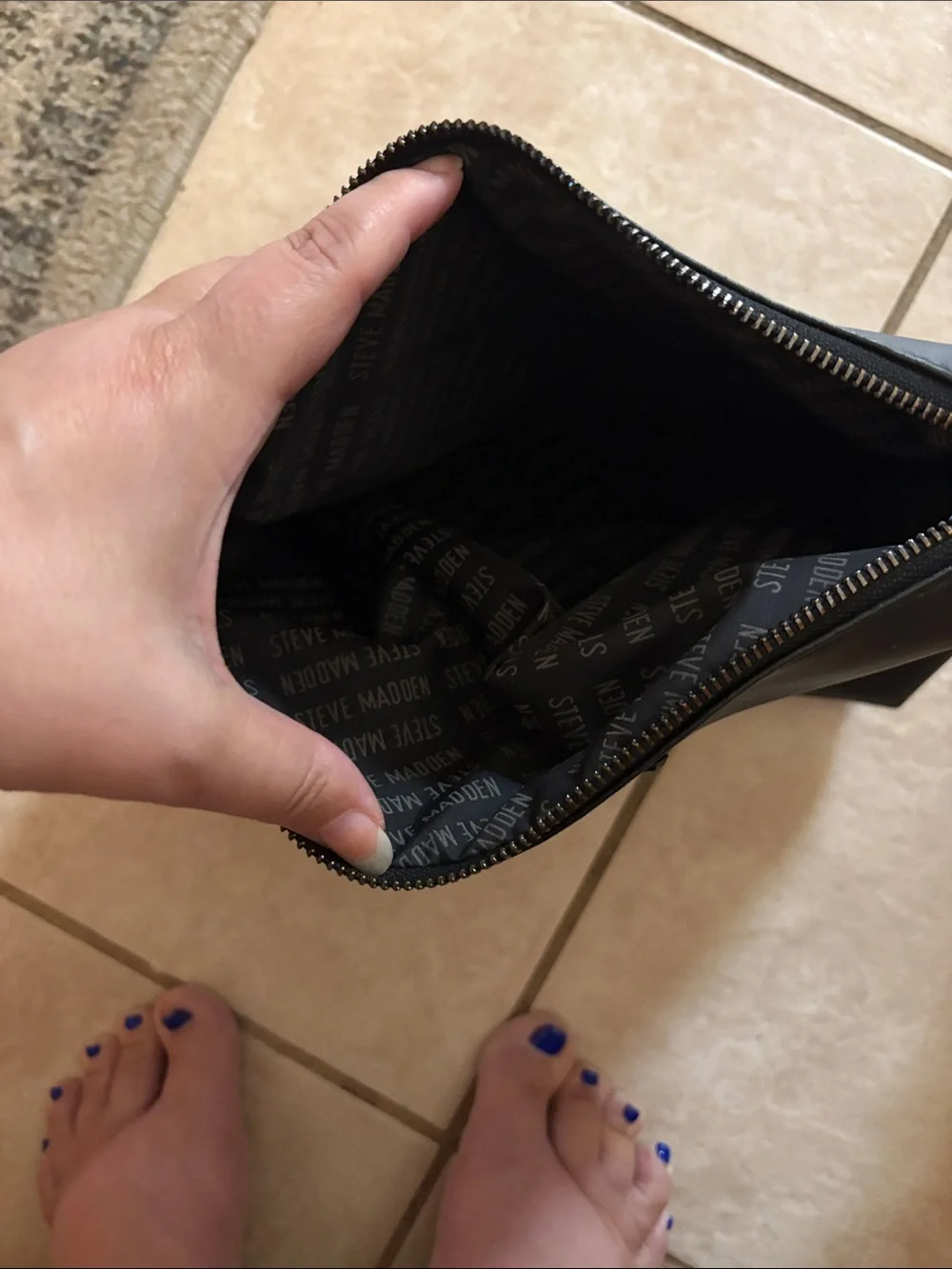 Steve Madden Black Cosmetic Pouch